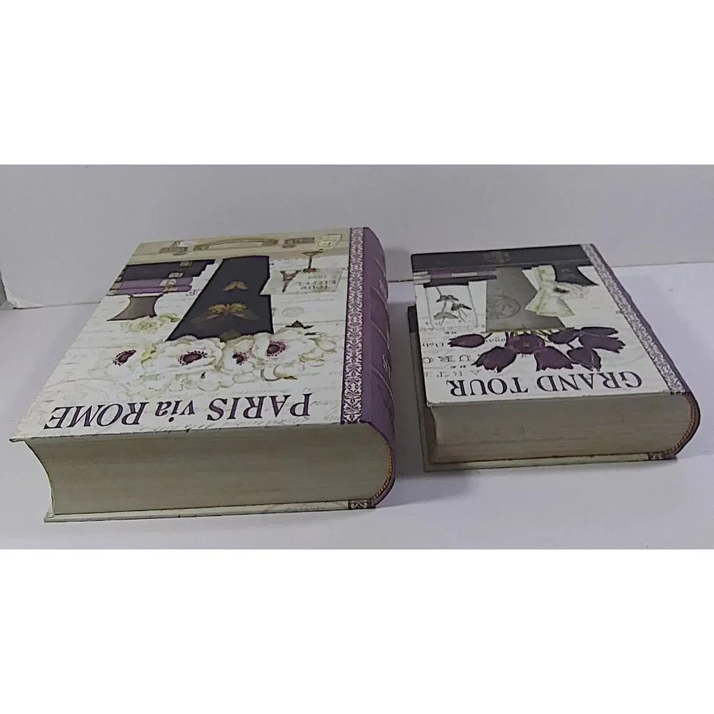 Paris Hidden Book Storage Lot Faux Secret Multicolor Floral 2011 Kathryn White